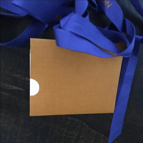 New LOUIS VUITTON CLASSIC Blank Mini Gift Card Tag with Blue Logo Ribbons - Picture 9 of 9